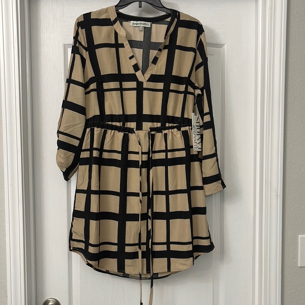 NWT Almost Famous Dress. Size XL. Black & Tan. - Picture 1 of 4